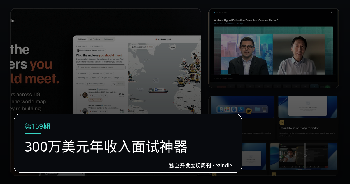 独立开发变现周刊（第159期）：本期封面